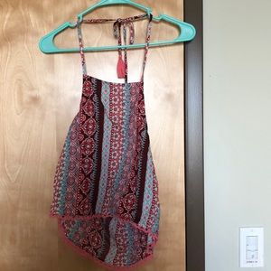 Cropped floral halter top from Hollsiter